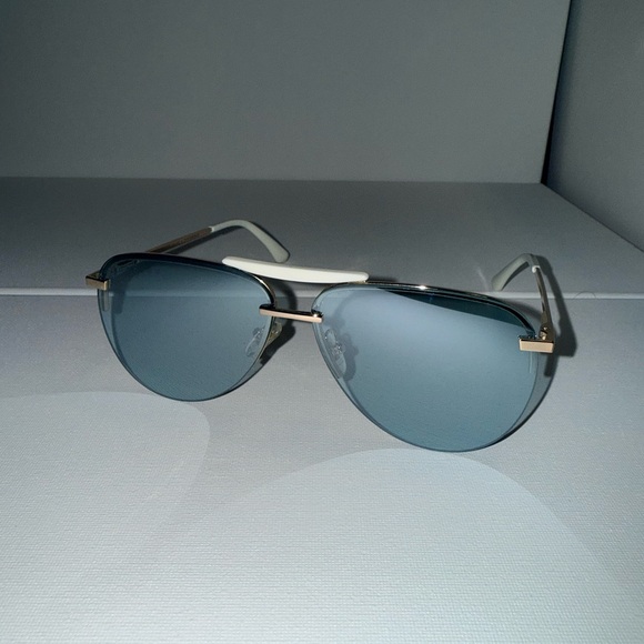 DIFF Tahoe Eyewear Blue Aviator Sunglasses